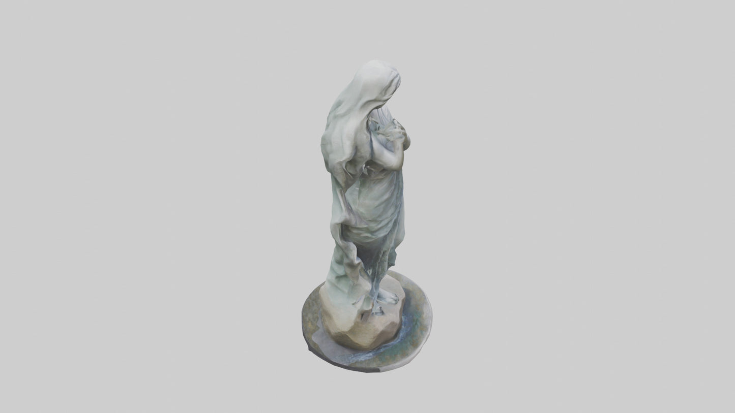 Flowing Riverstone statue model VR / AR / low-poly