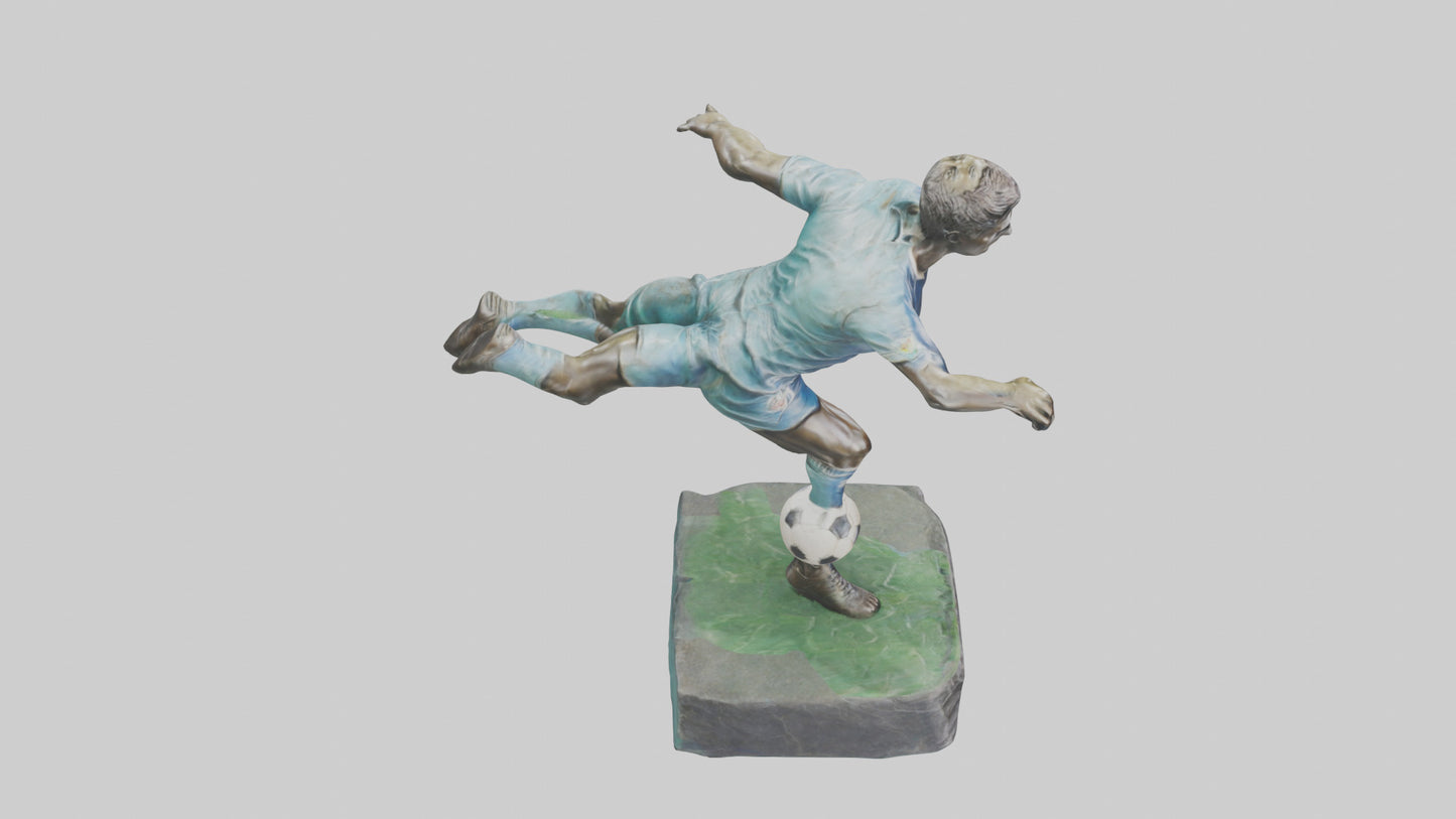 Footballer in GoalScoring Pose statue model 3D model