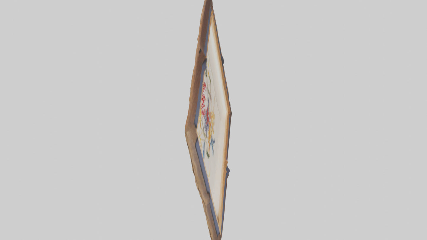 Framed embroidery model 3D model