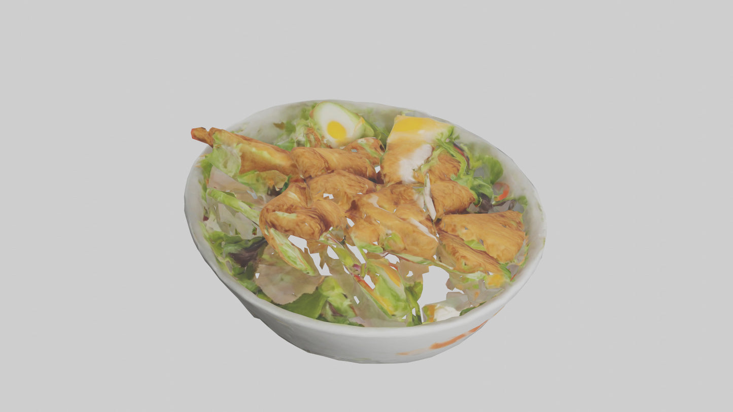 Fried chicken salad model 3D model