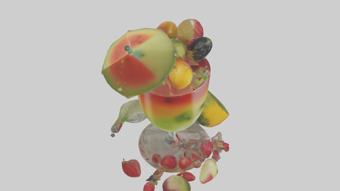 Fruit Cocktail Glass model 3D model