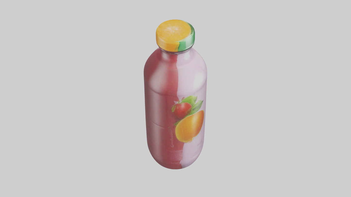 Fruit Juice Bottle model VR / AR / low-poly