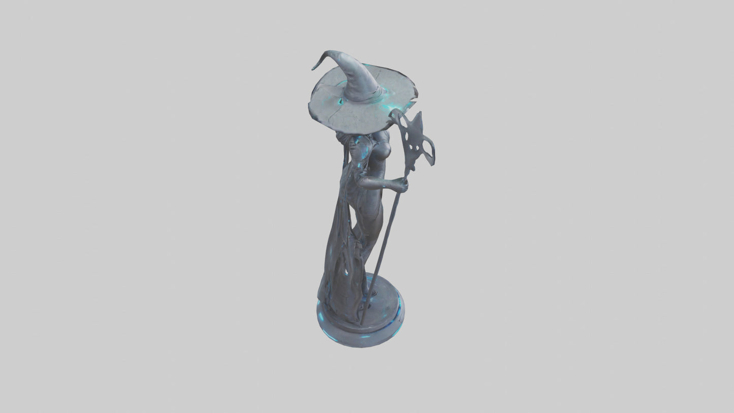 Futuristic Witch statue model VR / AR / low-poly