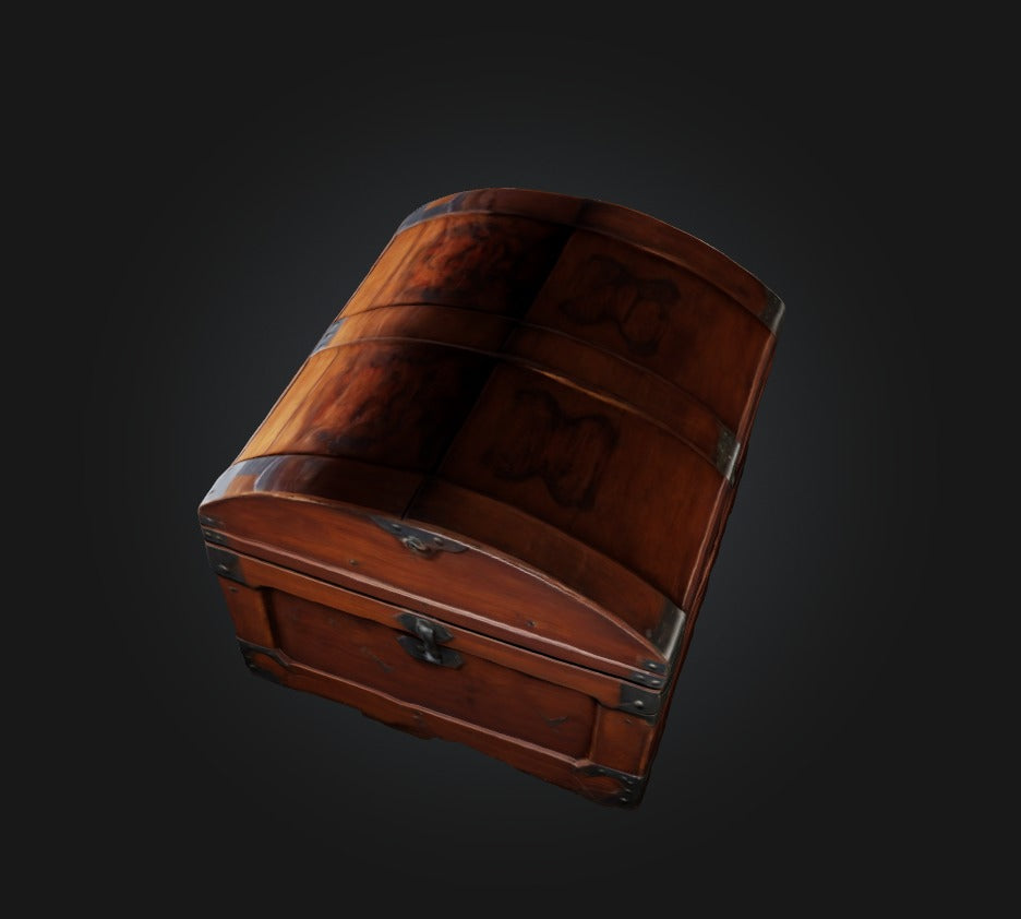3D model game chest VR / AR / low-poly