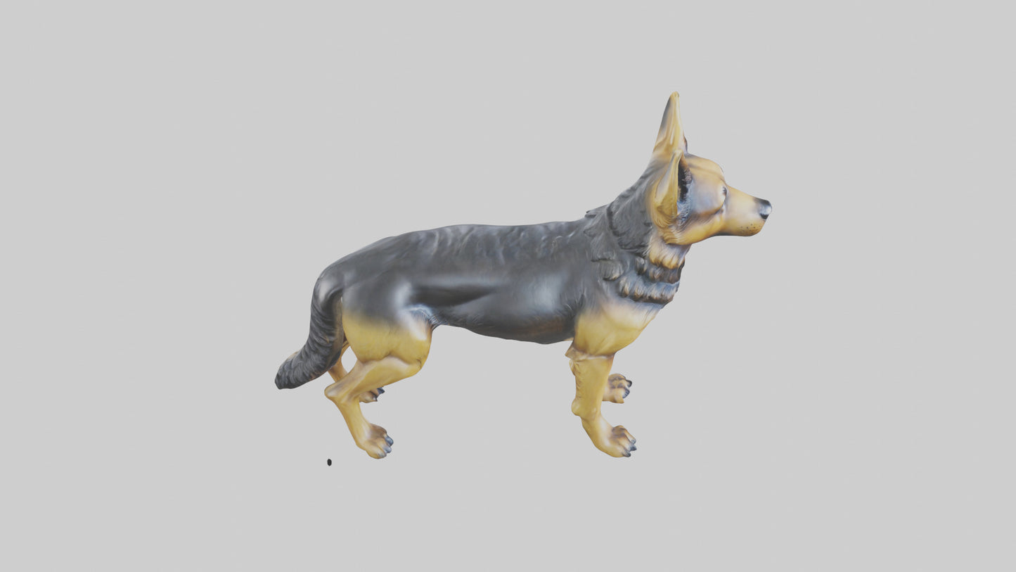 3D model German Shepherd statue model VR / AR / low-poly