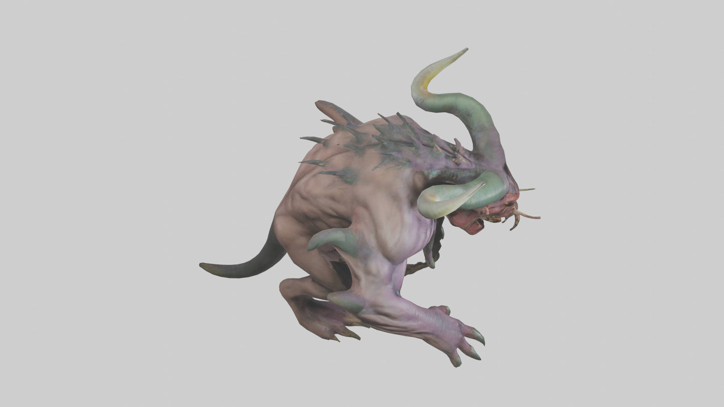 Giant Mutant Demon model VR / AR / low-poly