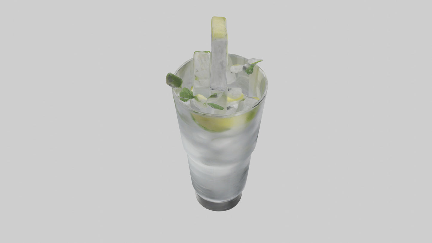 Gin and tonic model VR / AR / low-poly