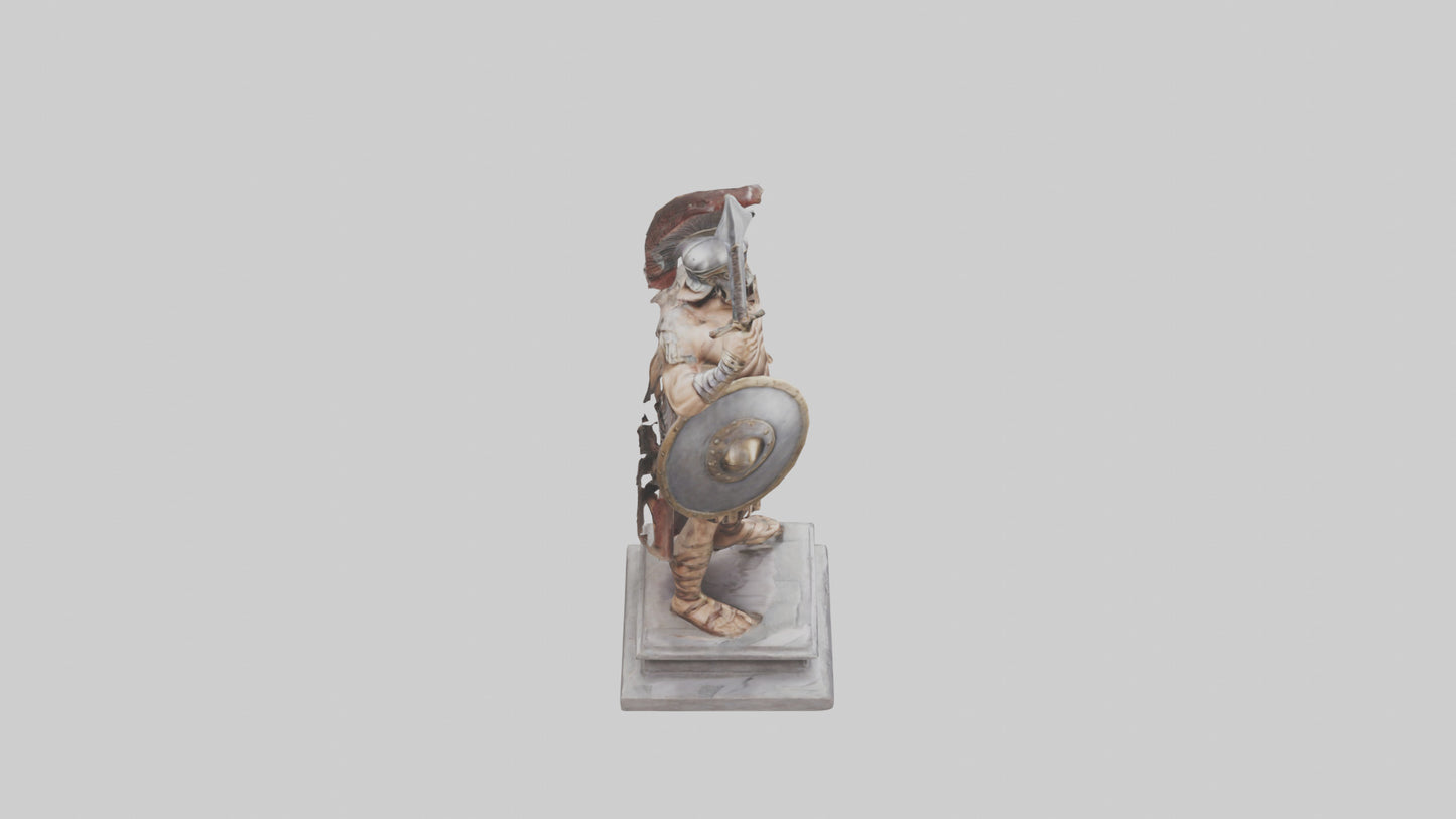 Gladiator Warrior Statue model VR / AR / low-poly