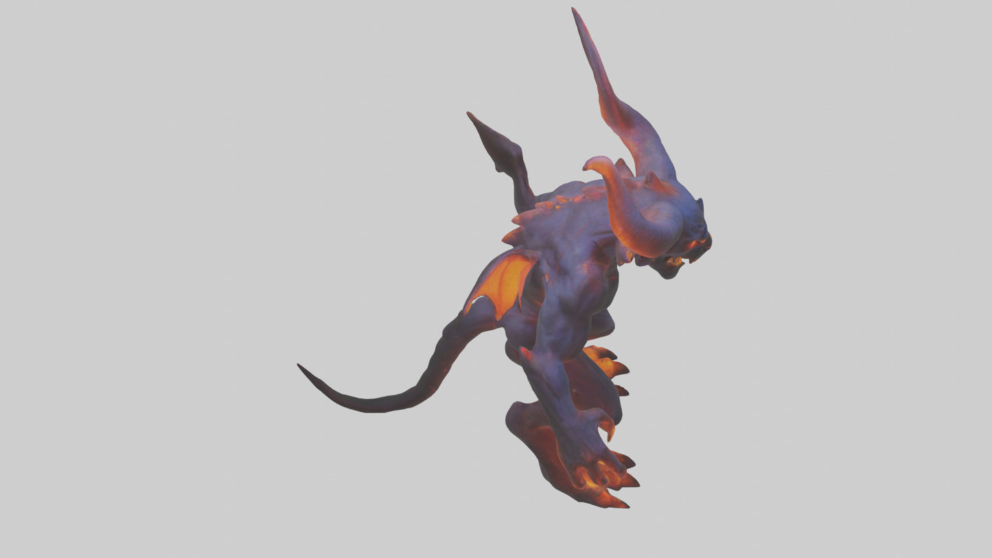 3D model Glowing demon model VR / AR / low-poly