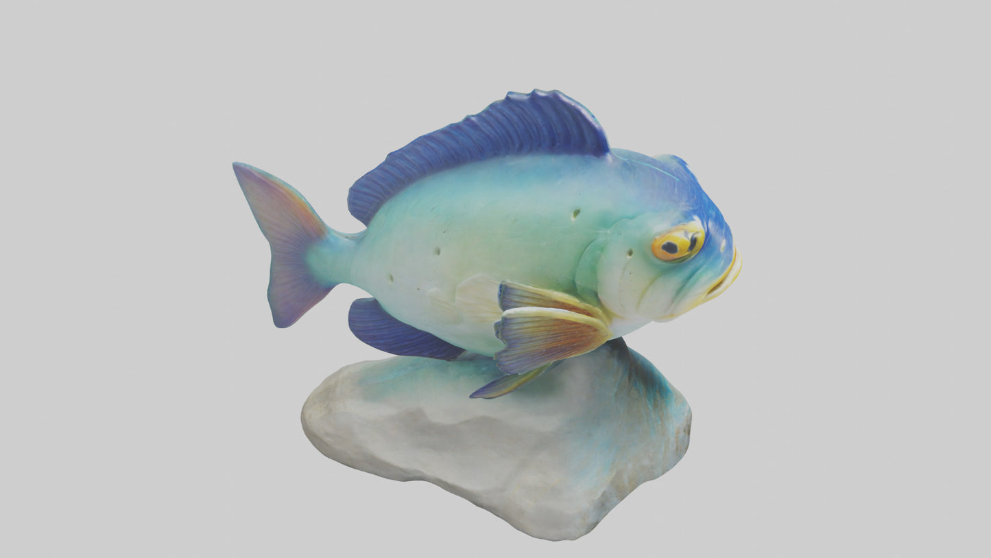 3D model Goby Fish statue model VR / AR / low-poly