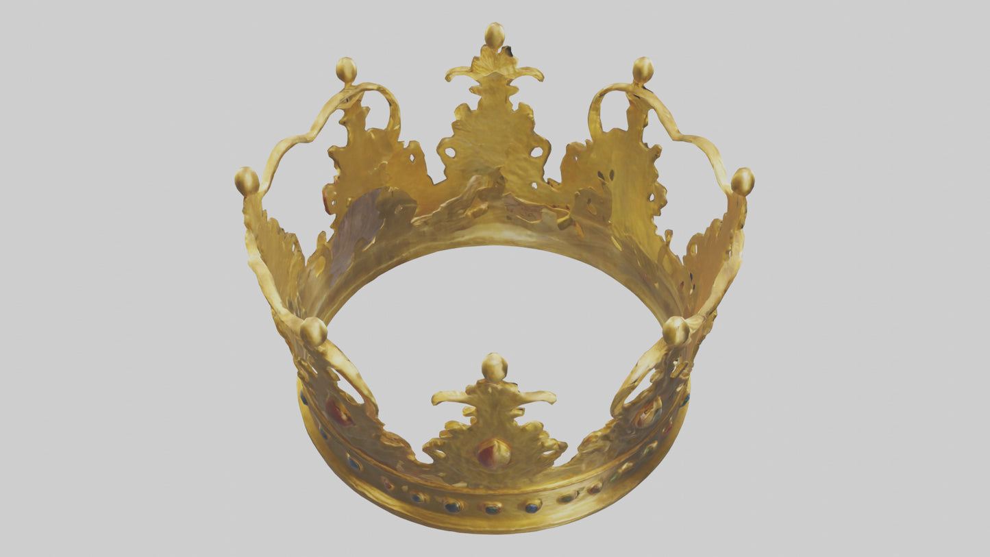 3D model Golden Crown model VR / AR / low-poly
