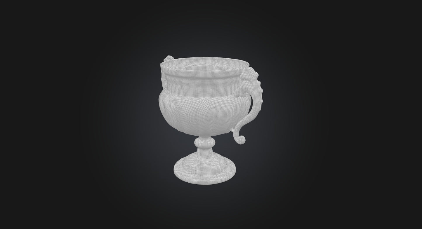 3D model golden cup VR / AR / low-poly