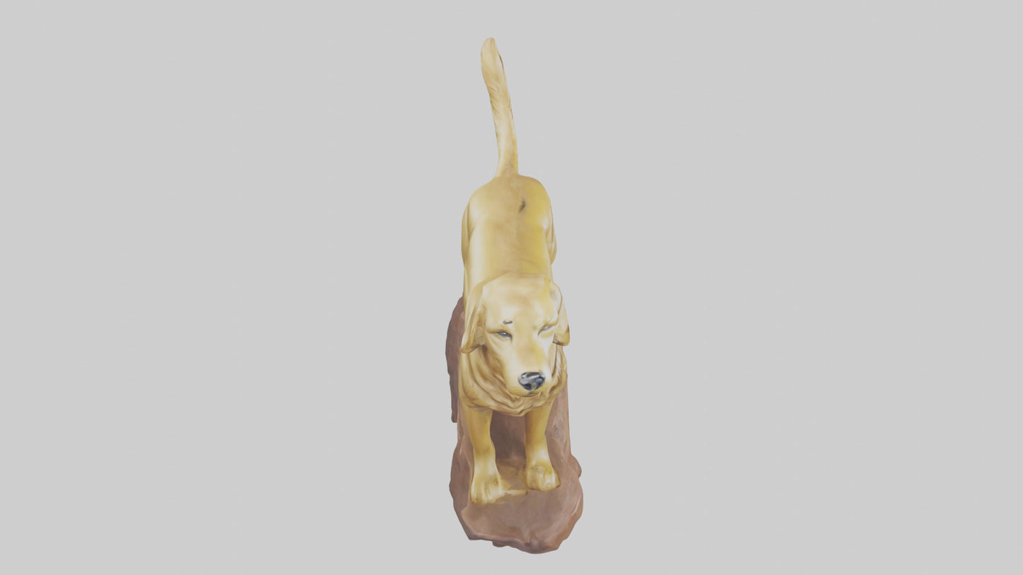 3D model Golden Retriever statue model VR / AR / low-poly