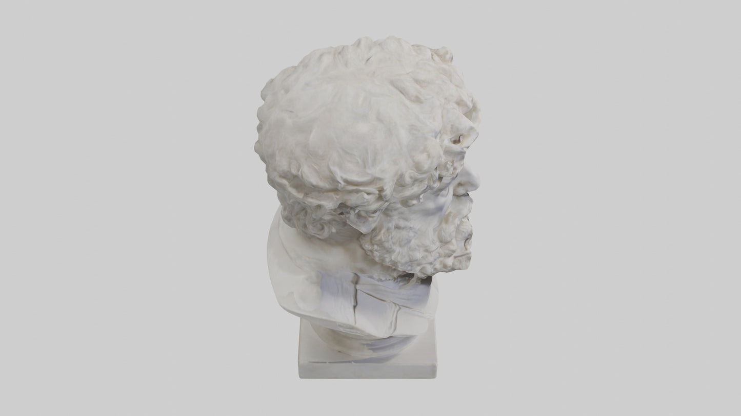 3D model Greek Philosopher bust model VR / AR / low-poly