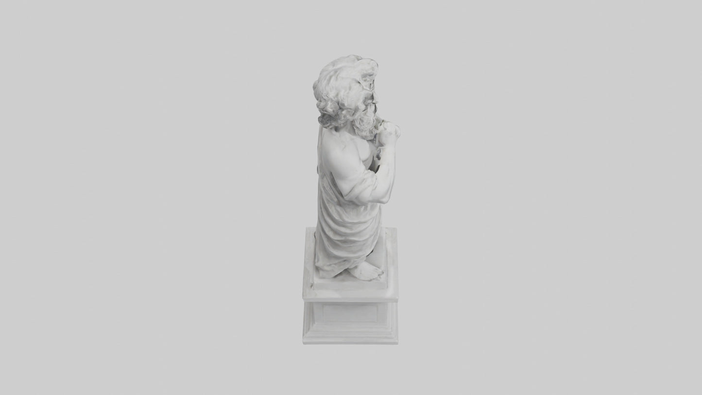 3D model Greek Philosopher statue model VR / AR / low-poly