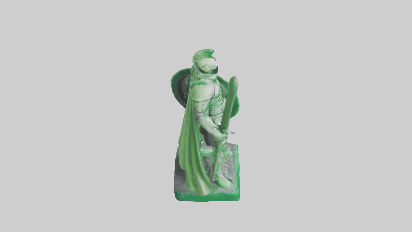 Green Defender Statue model VR / AR / low-poly