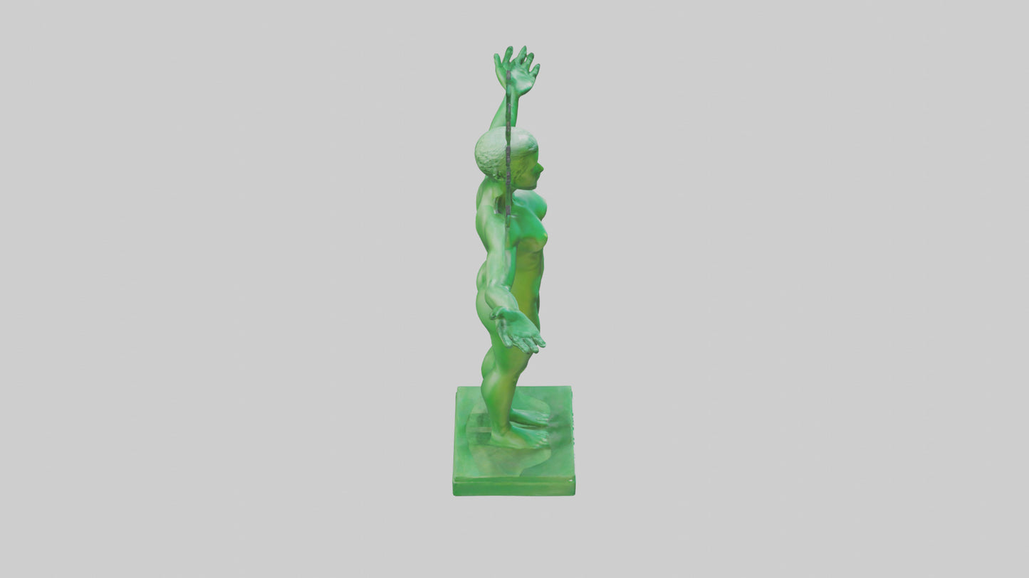 3D model Green Future Statue model VR / AR / low-poly