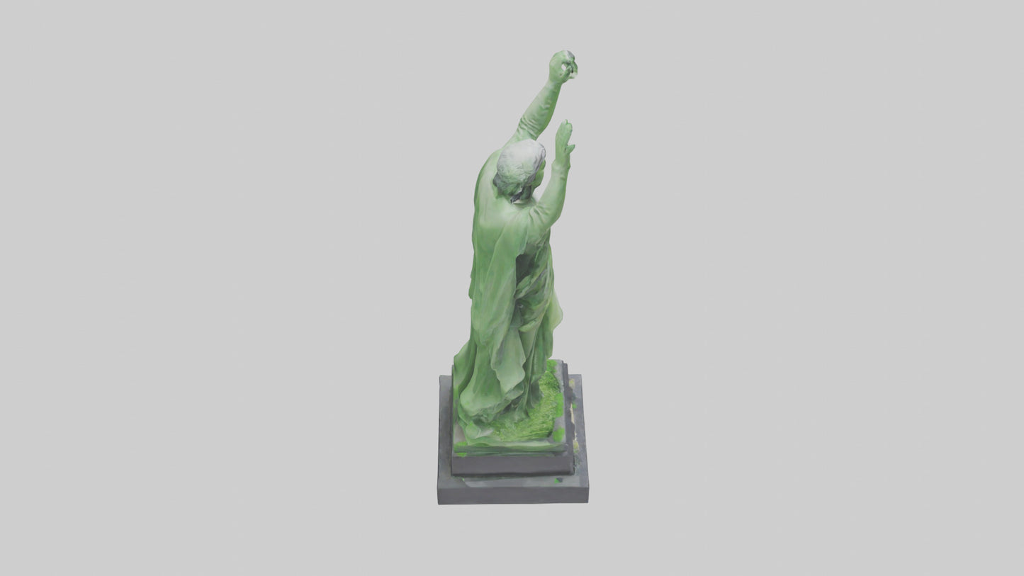 3D model Green Landscape Tribute Statue model VR / AR / low-poly