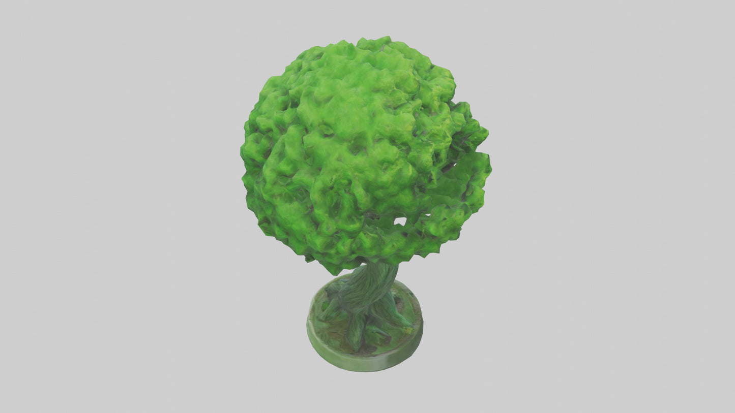 3D model Green Planet Tree Statue model VR / AR / low-poly