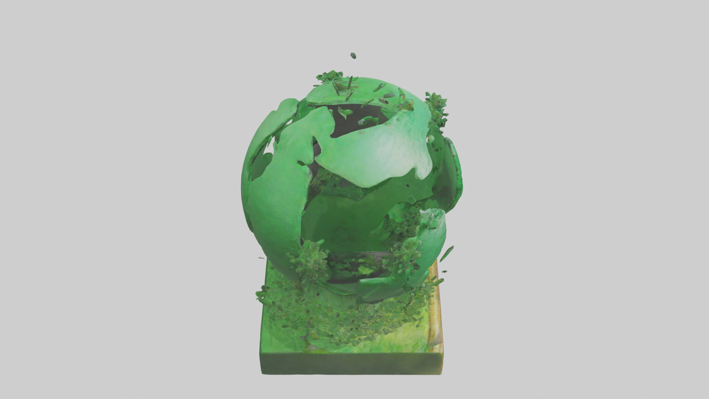 3D model Green Planet Tribute Sculpture model VR / AR / low-poly