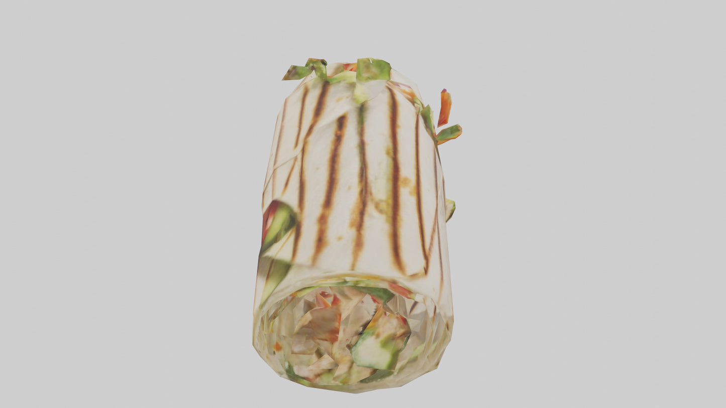 3D model Grilled chicken wrap with veggies model VR / AR / low-poly