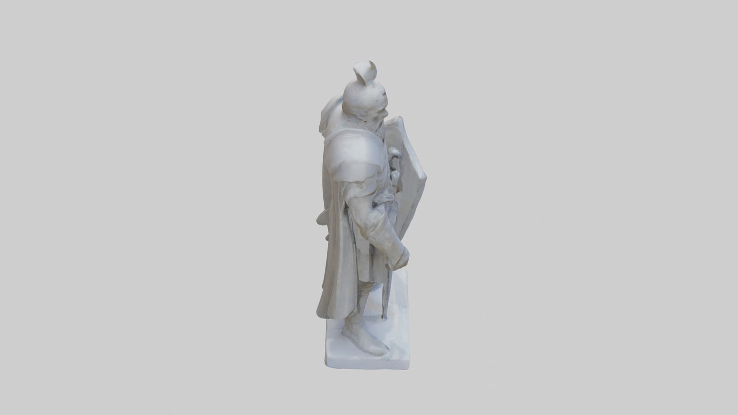 3D model Guarding the Legacy Sculpture model VR / AR / low-poly