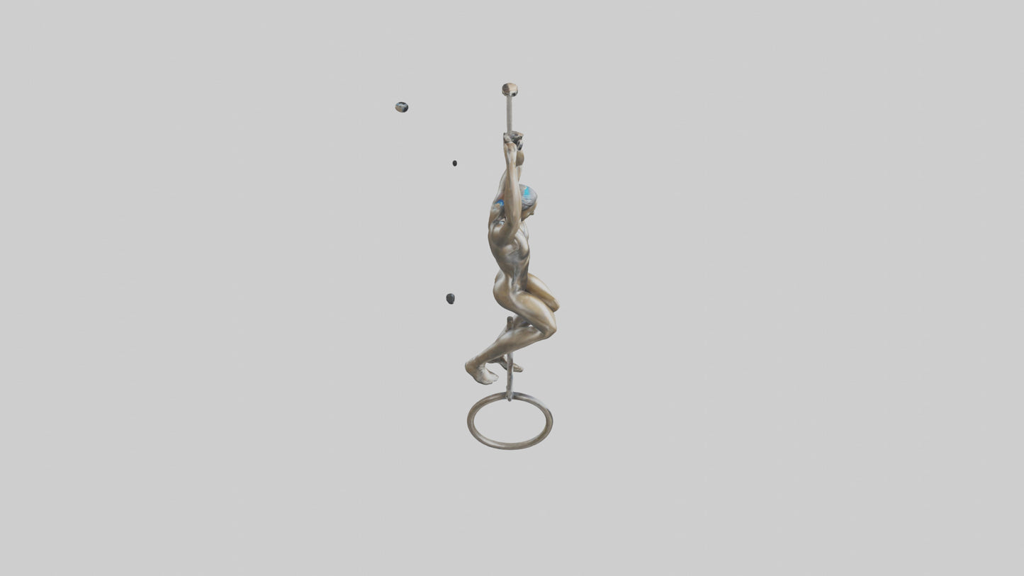 3D model Gymnast on Rings statue model VR / AR / low-poly