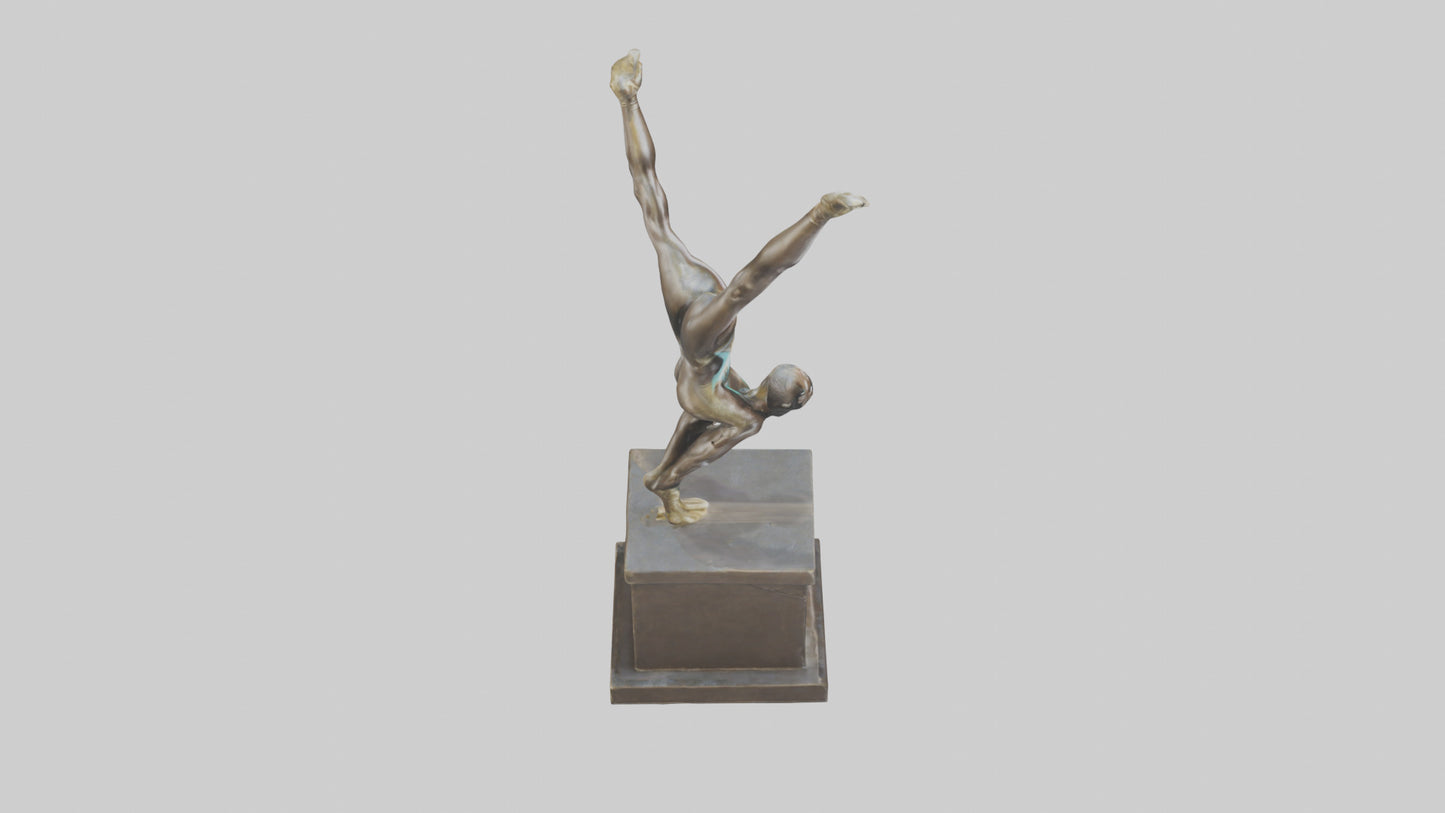 3D model Gymnast Performing a Flip statue model VR / AR / low-poly