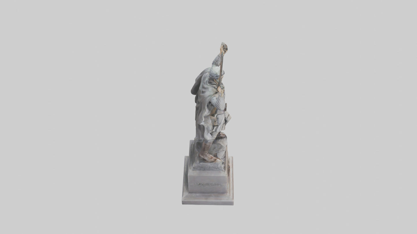 3D model Hero of the Revolution Statue model VR / AR / low-poly
