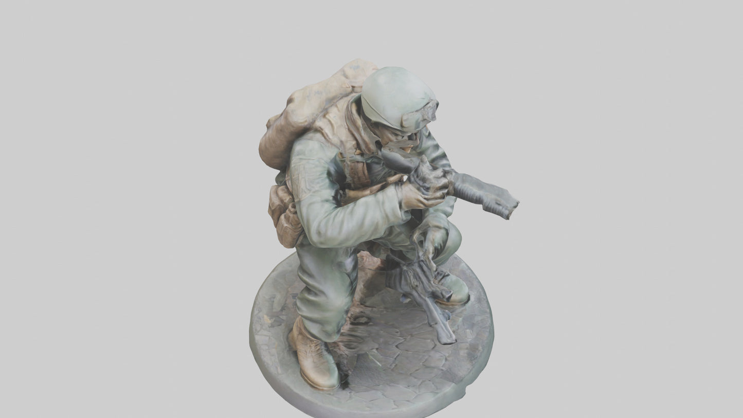 3D model Heroic Reconnaissance Soldier Statue model VR / AR / low-poly