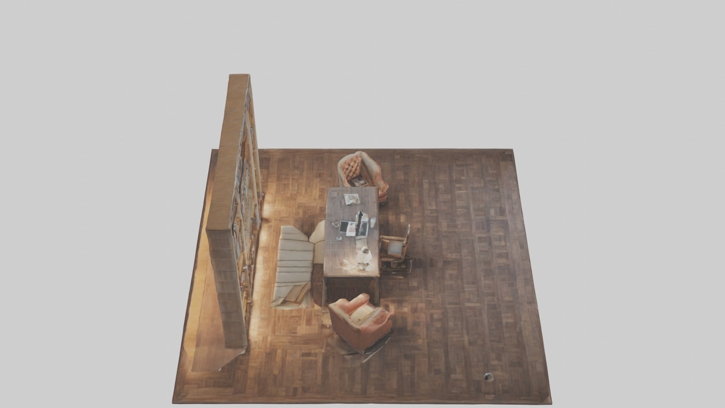 3D model Home Library VR / AR / low-poly