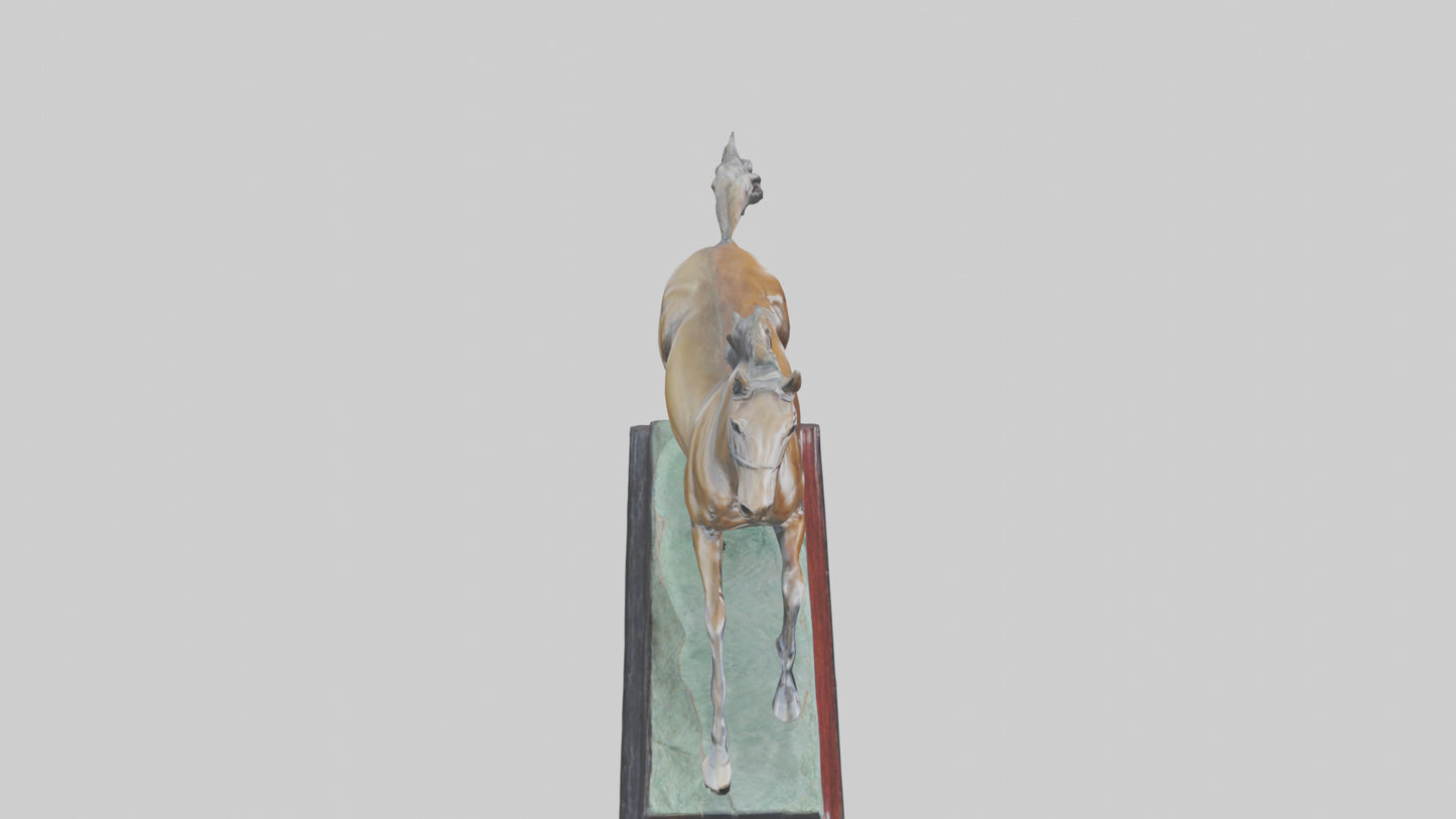 Horse Racing Statue model VR / AR / low-poly