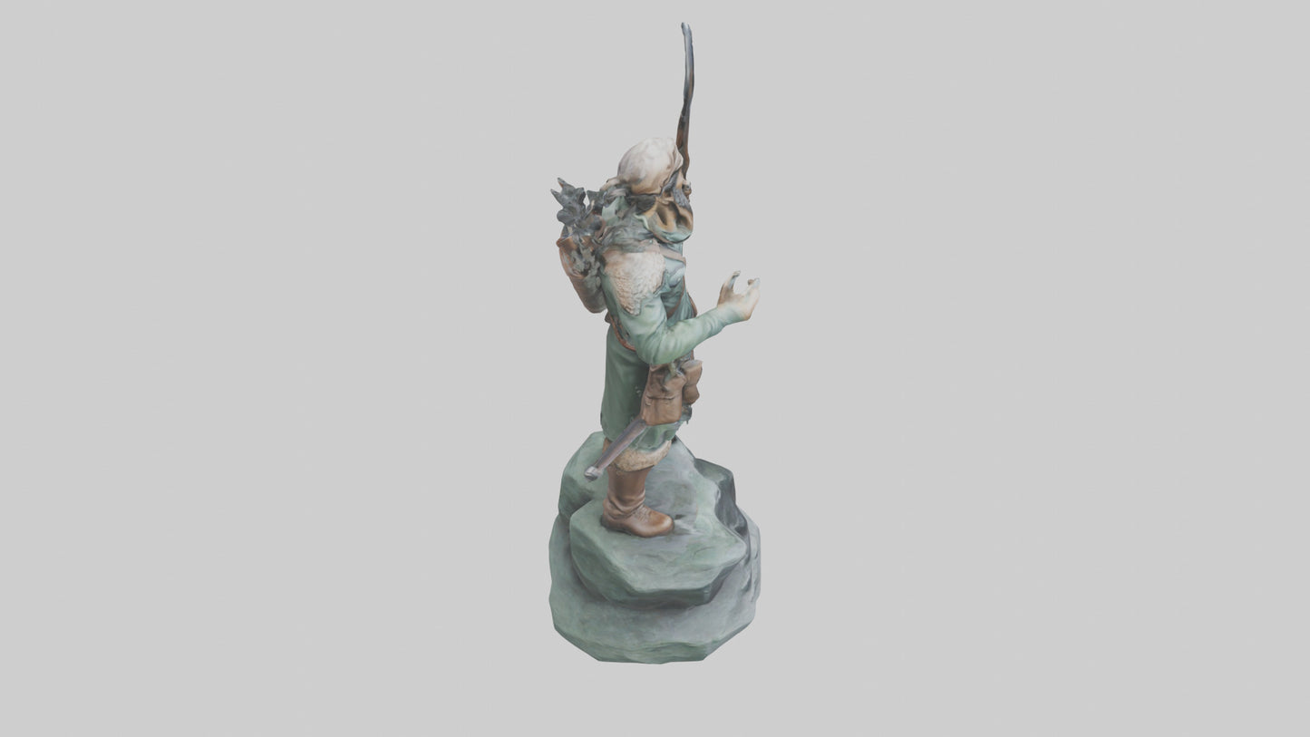 3D model Hunting Hero statue model VR / AR / low-poly