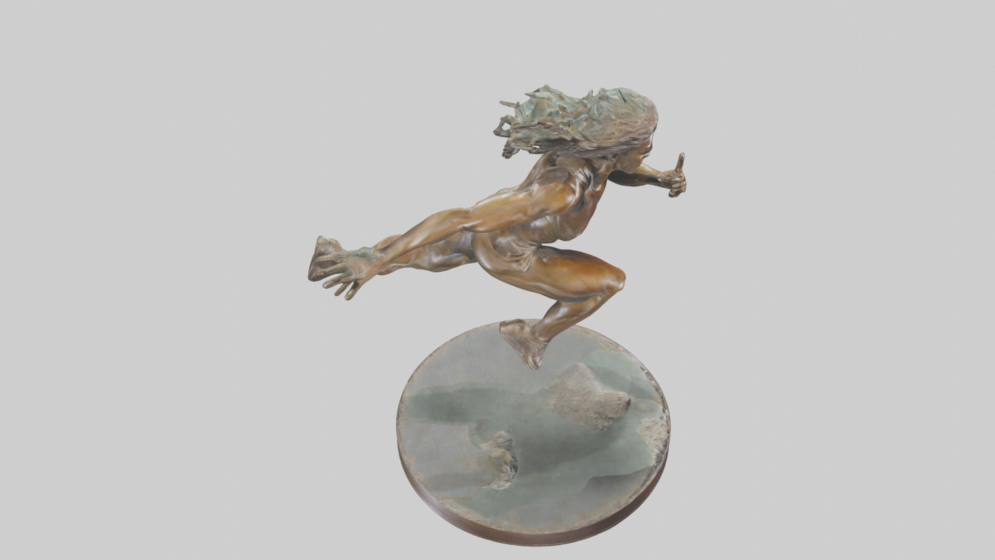 3D model Hurdler in Motion statue model VR / AR / low-poly