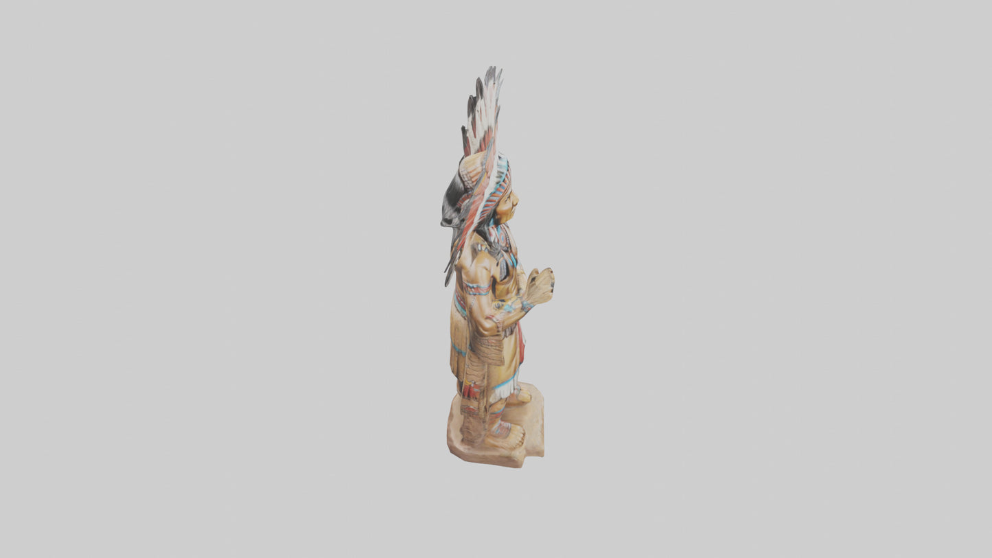 Indian Chief statue model VR / AR / low-poly