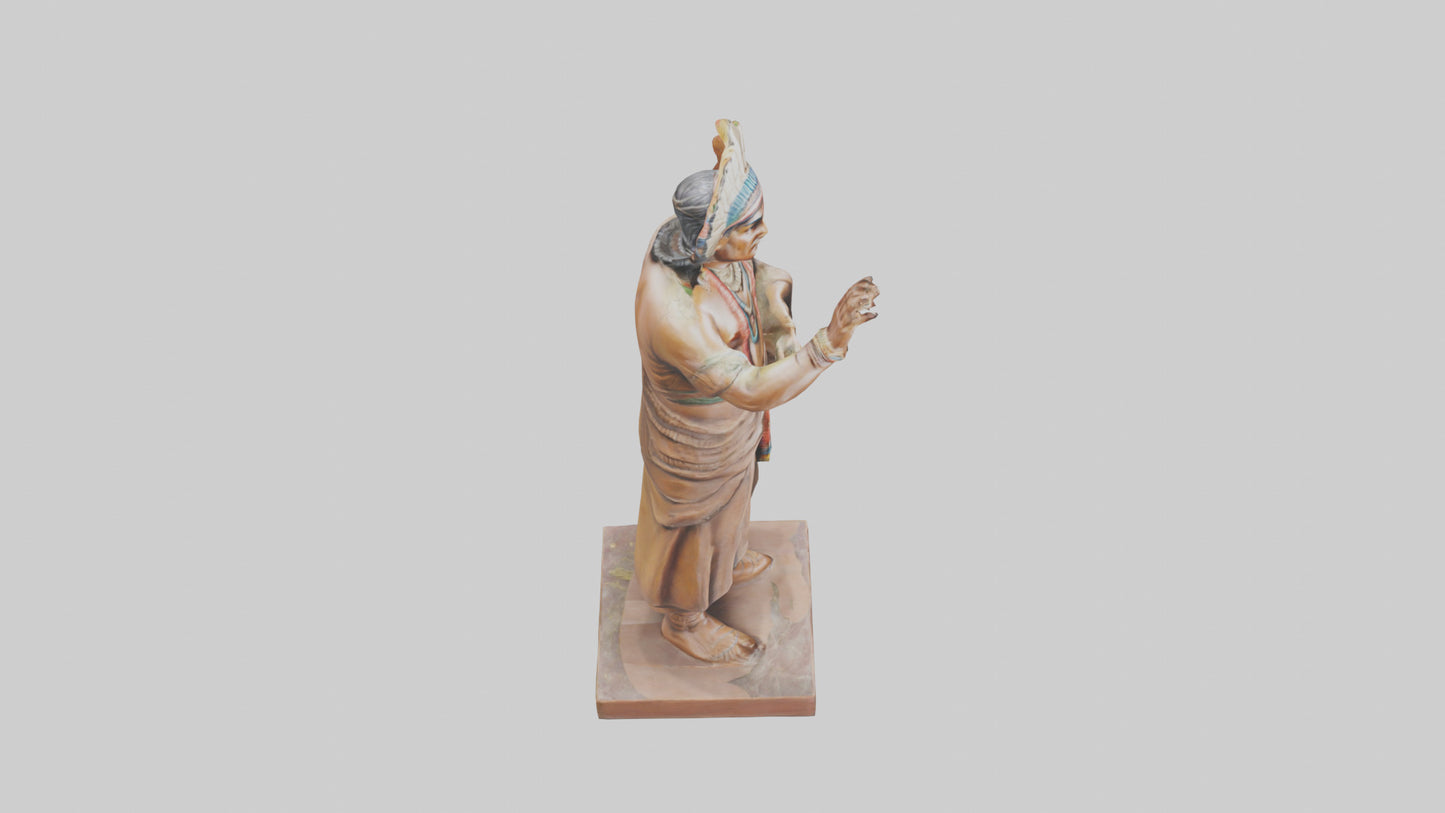 Indian Leader statue model VR / AR / low-poly