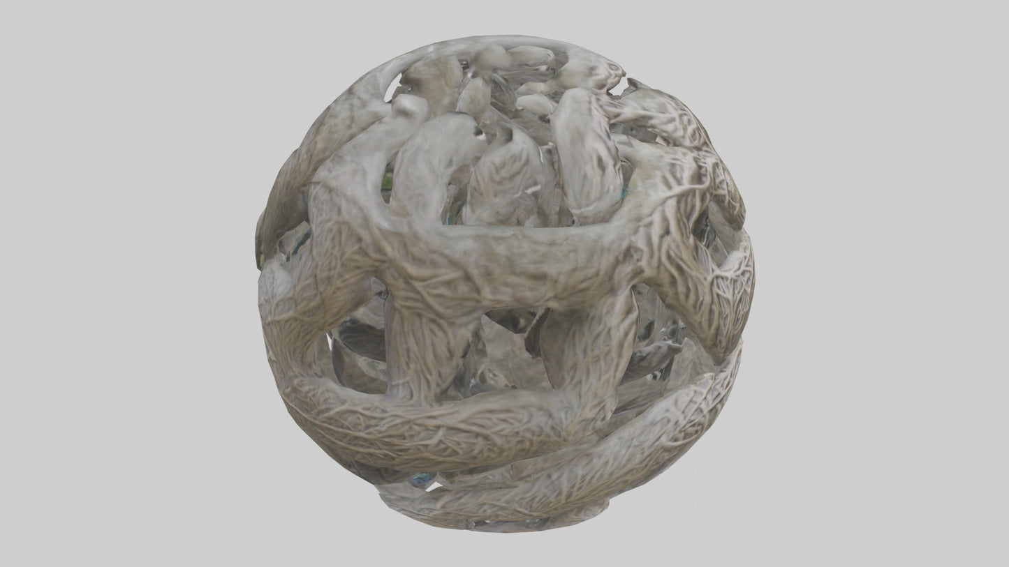 Interwoven Branches statue model VR / AR / low-poly