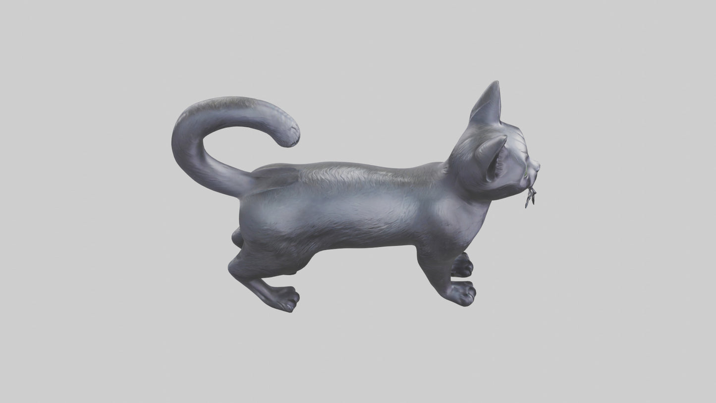 Iriomote Cat statue model 2 VR / AR / low-poly