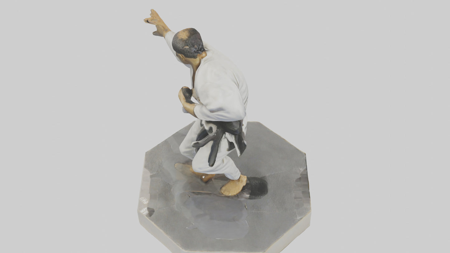 JiuJitsu Fighter statue model VR / AR / low-poly