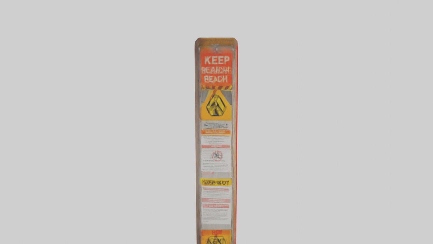 3D model Keep Out of Reach Warning Sign model VR / AR / low-poly