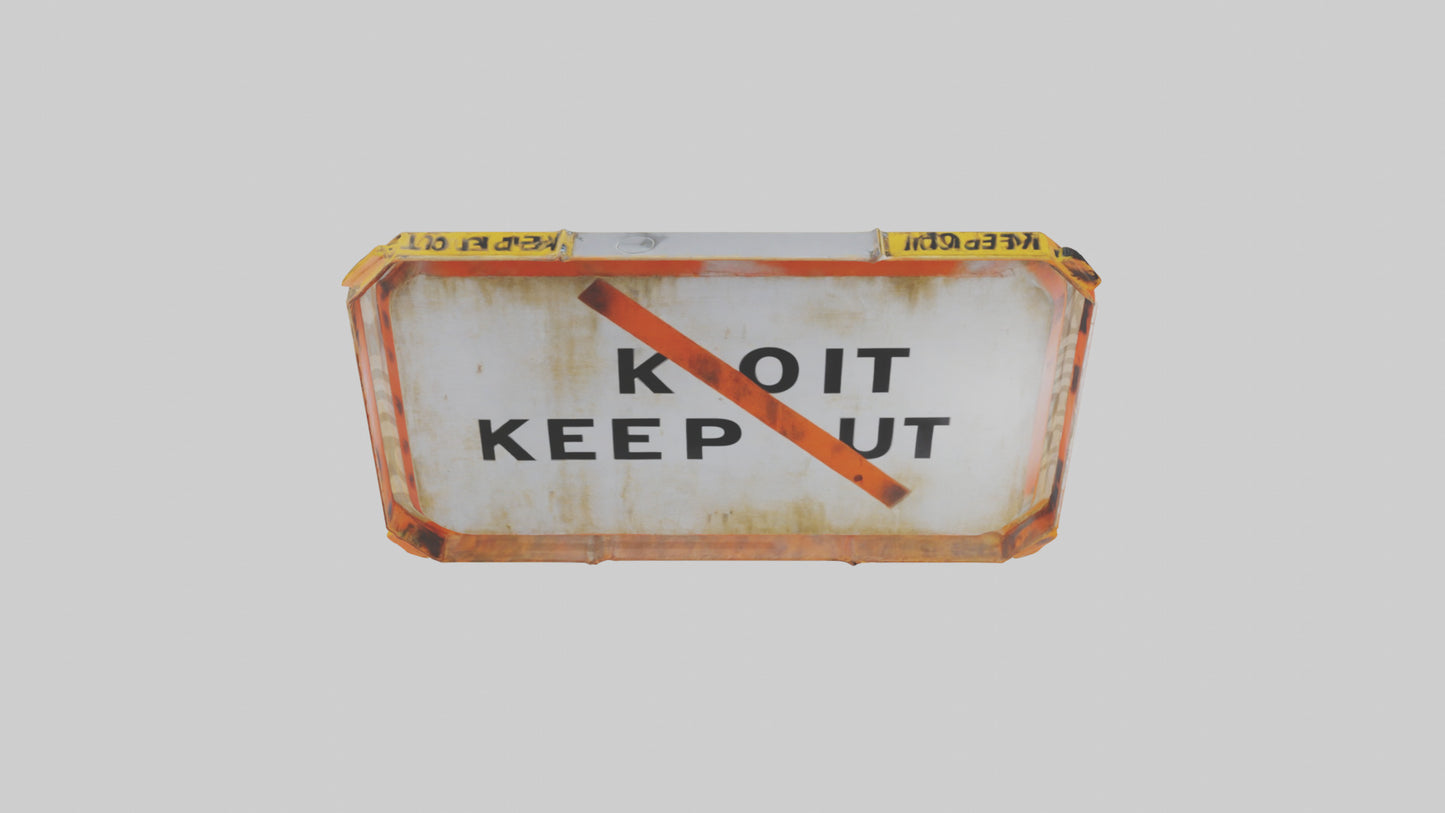 3D model Keep Out Warning Sign model VR / AR / low-poly