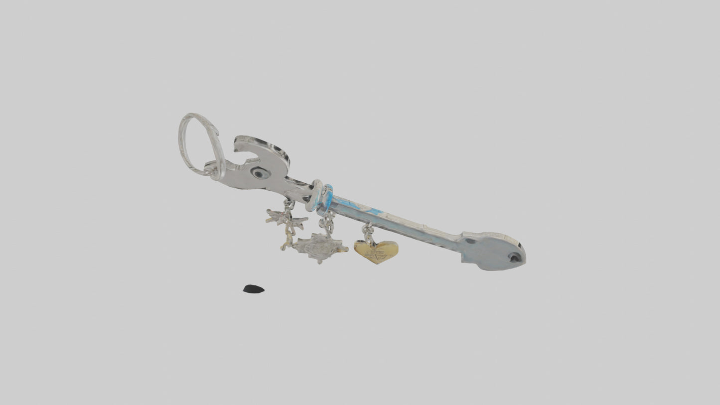 3D model Key with charm keychain model VR / AR / low-poly