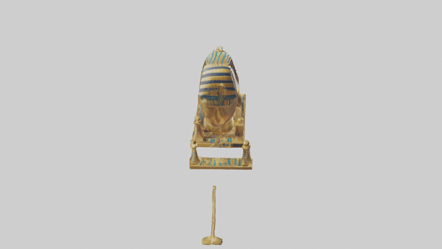 3D model King Tut statue model VR / AR / low-poly