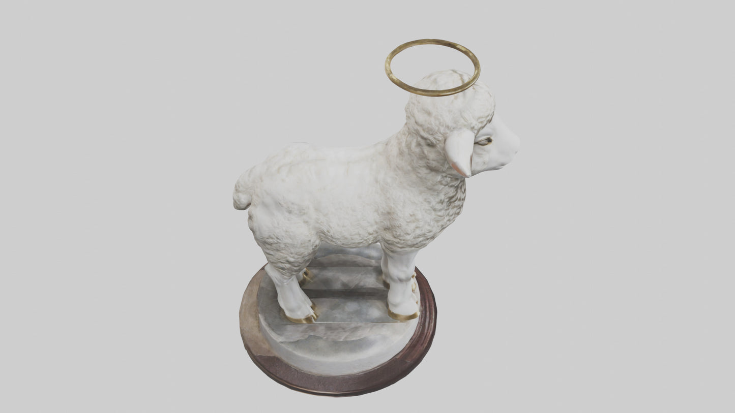 3D model Lamb of God statue model VR / AR / low-poly