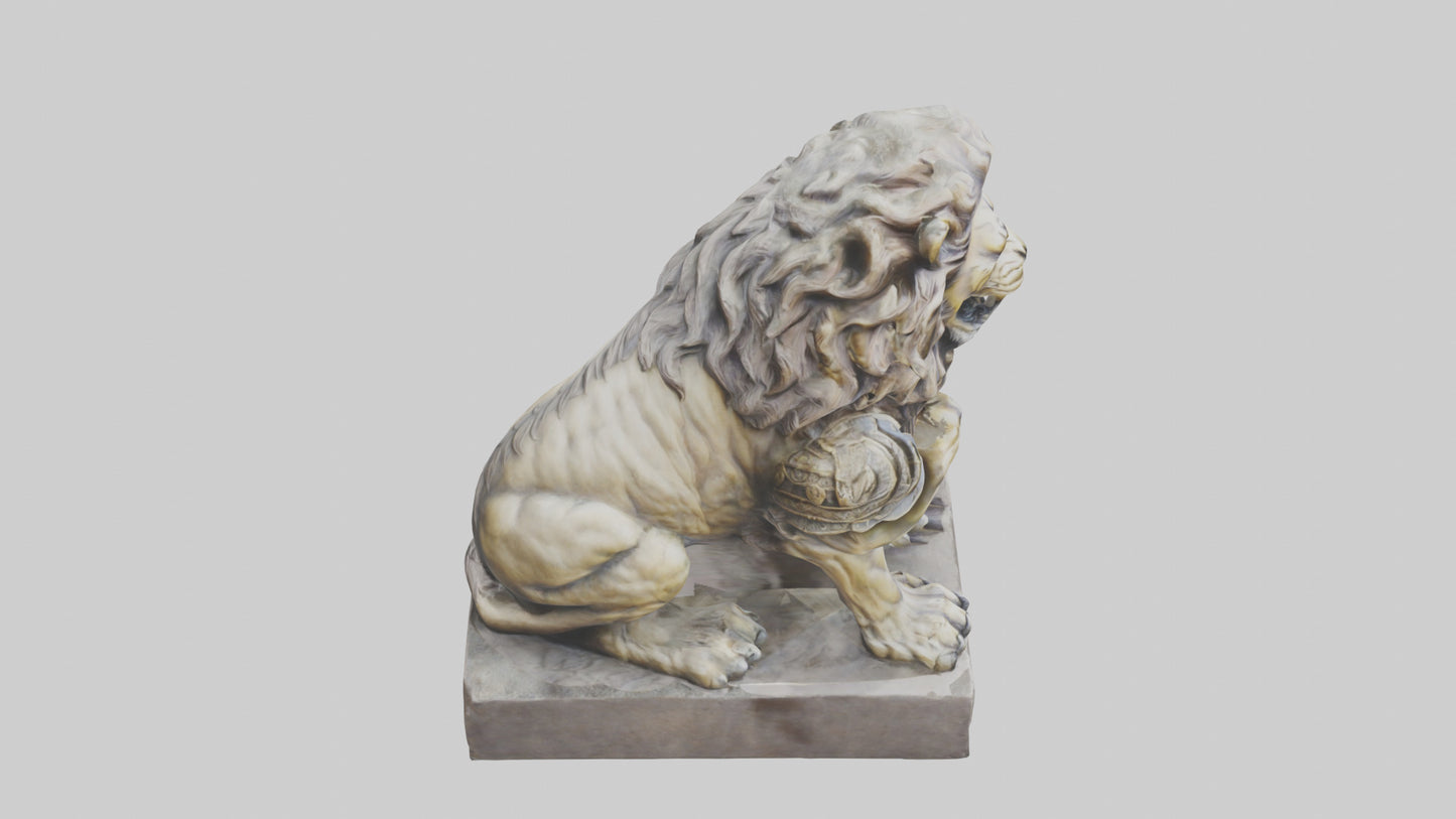 3D model Lion Warrior statue model VR / AR / low-poly
