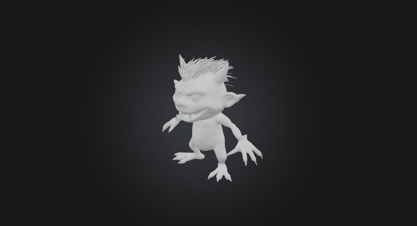 3D model Little Scary Monster VR / AR / low-poly