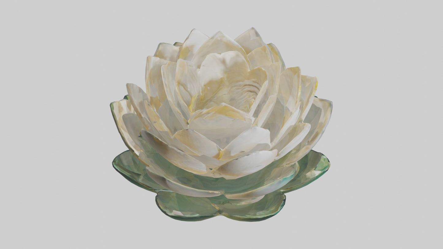 3D model Lotus Flower in Motion Sculpture model VR / AR / low-poly