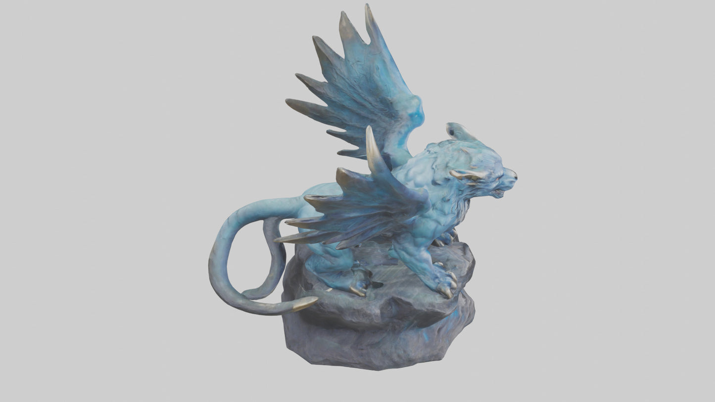 3D model Magic Beast statue model VR / AR / low-poly