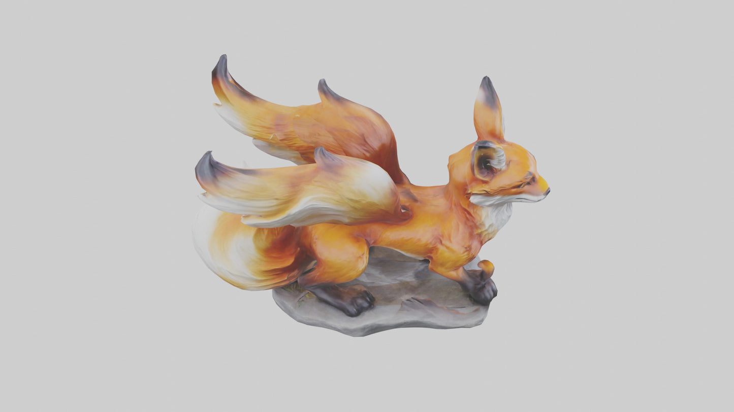 Magic Fox statue model VR / AR / low-poly