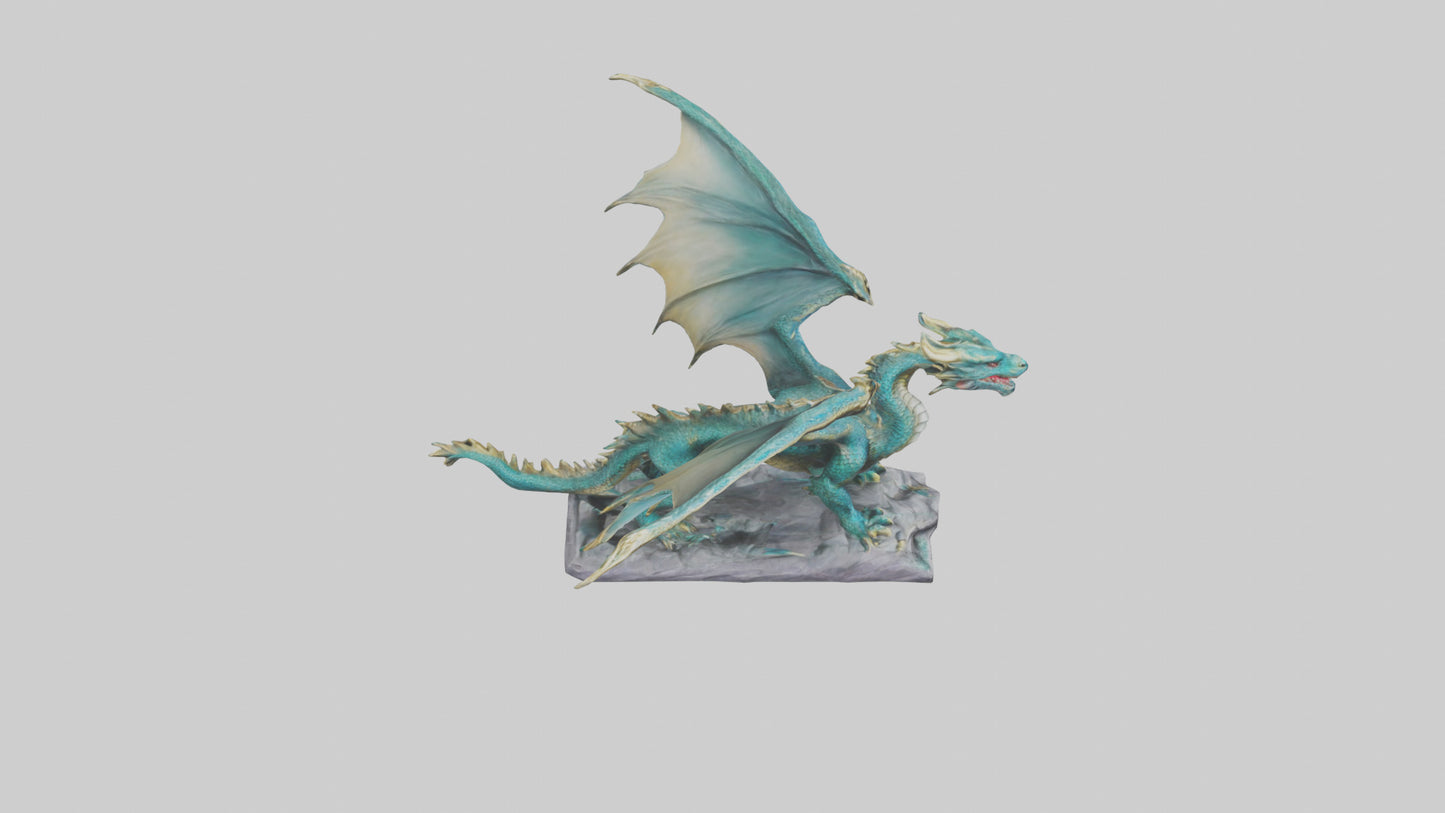 3D model Majestic Dragon statue model VR / AR / low-poly